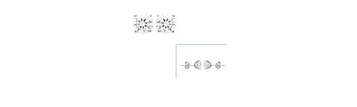 Boucles D'oreilles 8MM Puces Zirconium Argent Massif 925/000 Rhodié