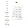 Boucles D'oreilles 7MM Puces Cristal Zirconium Rond Plaqué Or 18 carats 750/1000