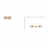 Boucles D'oreilles 2 MM Puces Zirconium Serti Clos Cristal Plaqué Or 18 Carats