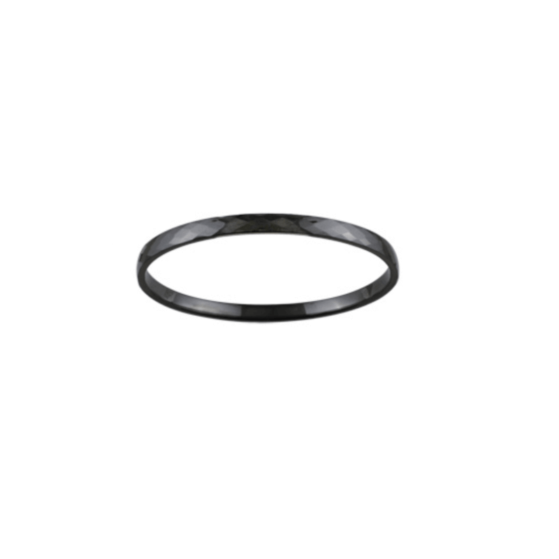 Bracelet Jonc facetté 4mm x 65mm En Pure Céramique NOIR Bijoux