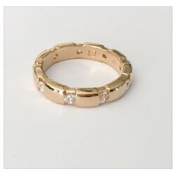 Bague Alliance Sertie 10 Cristaux Zirconium Plaqué Or 18 CARATS Tailles 52 à 68