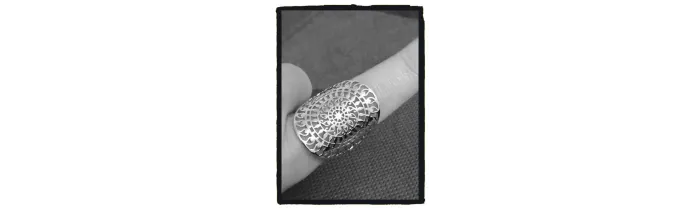 Bague Large Ajourée En Argent Massif 925/1000 Rhodié Tailles 50 à 60
