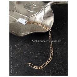 Bracelet Maille Figaro 6MM x 21CM Plaqué or 18 Carats