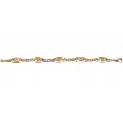 Bracelet Maillons Motifs Ciselés Plaqué or 18 CARATS 750/1000