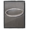 Bracelet Jonc contour Zirconium Ouvrable Argent Massif 925/1000 Bijoux Femme