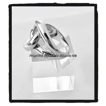 Bague Large Entrelacée En Argent Massif 925 – Tailles 50 à 66, Marque Bijouxia, Made In France – Neuve Avec étiquettes