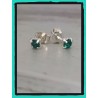 Boucles D'oreilles Puces Oz Émeraude 4 MM Argent 925/1000 Bijoux