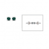 Boucles D'oreilles Puces Oz Émeraude 4 MM Argent 925/1000 Bijoux