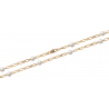 Bracelet Maille figaro alternée et Perles En Plaqué Or 18 carats