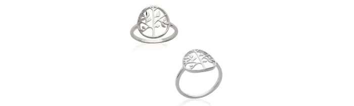 Bague Symbole Arbre de Vie Argent Massif 925/000 Tailles 48 à 68