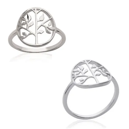 Bague Symbole Arbre de Vie Argent Massif 925/000 Tailles 48 à 68