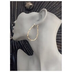 Créoles Ovales Torsadées En Plaqué Or