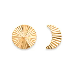 Boucles D'oreilles Puces Collection Astre / Lune Plaqué or 18 Carats 750/000