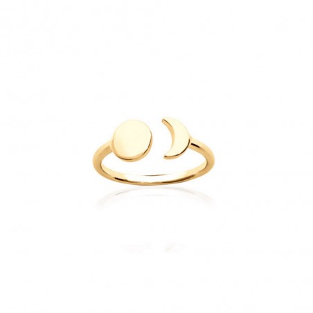 Bague Ouverte Collection Astre & Lune Plaqué or 18 carats T50 à 60
