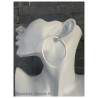 Boucles D'oreilles Créoles 6,5 cm Tressées Argent Massif 925/000