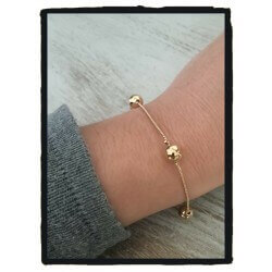 Bracelet maille torsadée alternance boules En Plaqué or 18 Carats