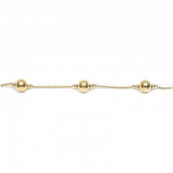 Bracelet maille torsadée alternance boules En Plaqué or 18 Carats