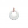 Pendentif Cercle Céramique Blanc Serti Zirconium & Plaqué or rose