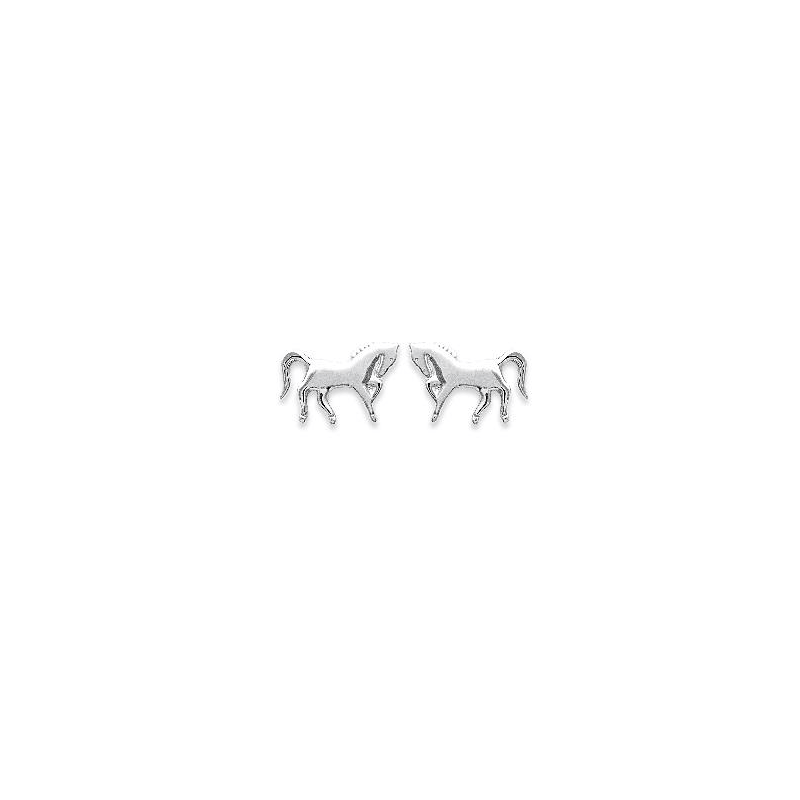 Boucles D'oreilles Chevaux Argent Massif 925 Millièmes