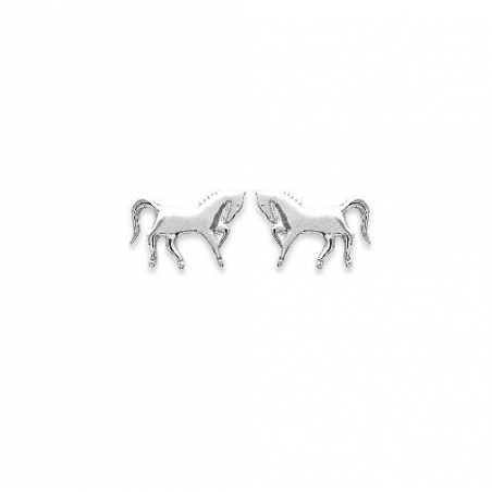 Boucles D'oreilles Chevaux Argent Massif 925 Millièmes