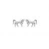 Boucles D'oreilles Chevaux Argent Massif 925 Millièmes