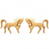 Boucles D'oreilles Puces Chevaux Plaqué or 18 CARATS 750 Millièmes