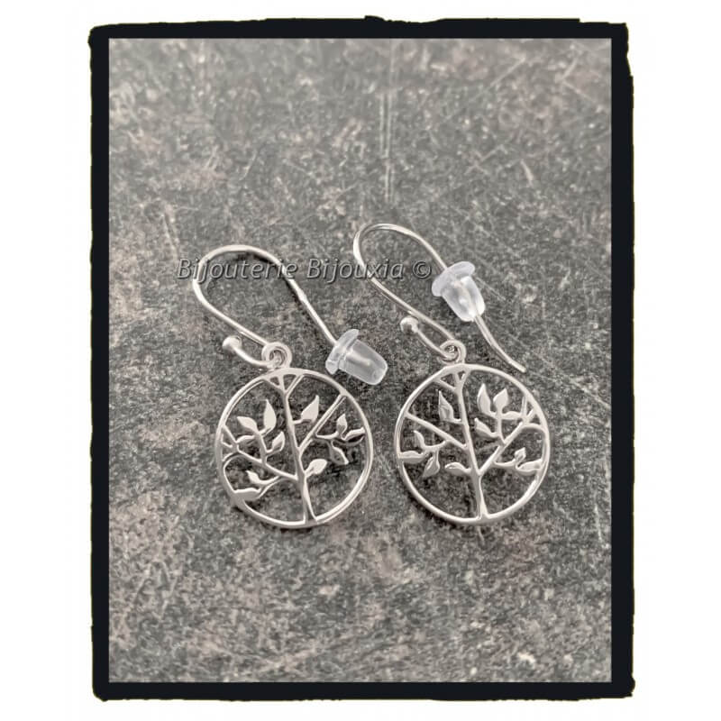 Boucles D'oreilles Pendantes Femme Arbre De Vie En Acier Inoxydable Plaqué Or - Budget Beauté