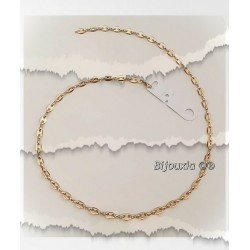 Chaîne Grain De Café 5MM X 45 CM Plaqué or 18 CARATS 750/1000 Bijoux NEUF