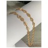Chaîne Maille Grain De Café 50 CM X 5MM Plaqué or 18 CARATS 750/1000