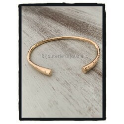 Bracelet Jonc Ouvert Esclave Diamètre 7CM En Plaqué Or 18 Carats 750/1000