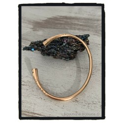 Bracelet Jonc Ouvert Esclave Diamètre 7CM En Plaqué Or 18 Carats 750/1000