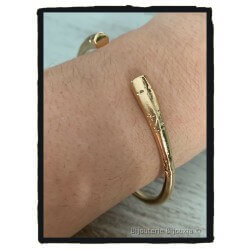 Bracelet Jonc Ouvert Esclave Diamètre 7CM En Plaqué Or 18 Carats 750/1000