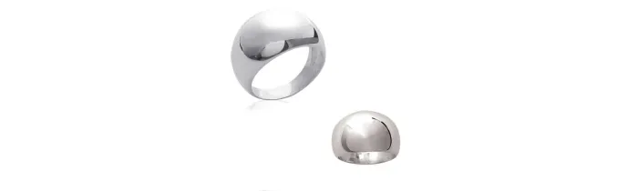 Bague Jonc Bombée Argent Massif 925/1000 Tailles 50 à 60