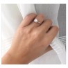 Bague Solitaire Cristal Coeur Zirconium Argent Massif 925/000 Rhodié T50 à 66 AU CHOIX