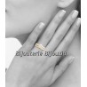 Bague double Alliance Solitaire ZIRCONIUM Plaqué or 18 CARATS 5 Microns Bijoux 