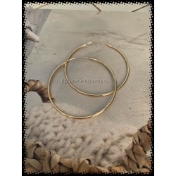 Créoles Lisses Diamètre 6 cm En Plaqué or 18 Carats 750/1000