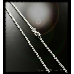 Chaîne Maille corde 60 cm En Argent Massif 925/1000 Poinçonné