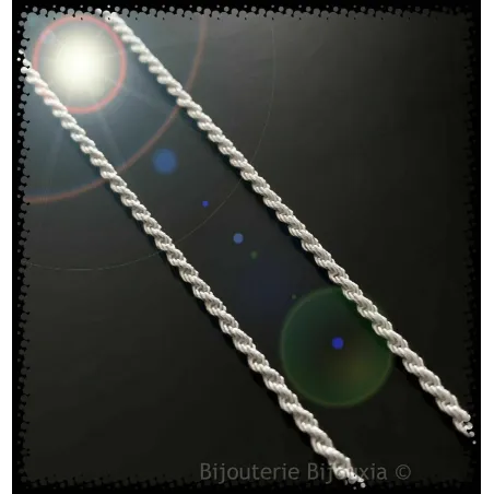 Bracelet Mailles Corde En Argent Massif 925 - Occasion Bon état - Marque Italie 925