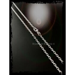Chaîne 60cm X 2,25mm Maille Forçat Argent Massif 925/000