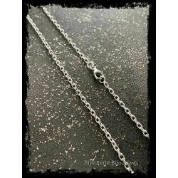 Chaîne 45cm x 2,25mm Maille Forçat Épaisse Argent Massif 925/1000 RHODIÉ
