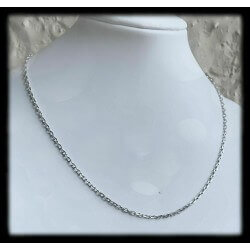 Chaîne 45cm x 2,25mm Maille Forçat Épaisse Argent Massif 925/1000 RHODIÉ