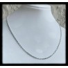 Chaîne 50cm x 2,25mm Maille Forçat Épaisse Argent Massif 925/1000 RHODIÉ