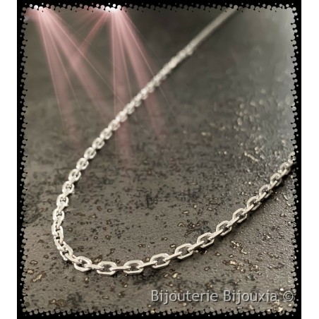 Chaîne 50cm X 2.60mm Maille Forçat Robuste Argent Massif 925/1000