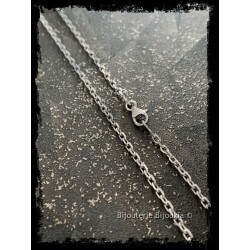Chaîne 50cm X 2.60mm Maille Forçat Robuste Argent Massif 925/1000