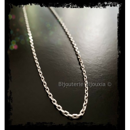Chaîne Maille Forçat 70cm x 1.60mm En Argent Massif 925/000