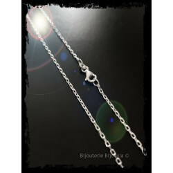 Chaîne Maille Forçat 50cm x 1.60mm En Argent Massif 925/000