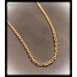 Chaîne Maille Forçat 2MM Plaqué or 18 CARATS Longueurs au choix