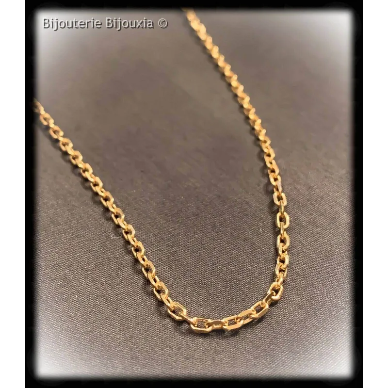 Chaîne Maille Forçat 2MM Plaqué or 18 CARATS Longueurs au choix