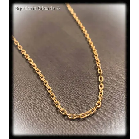 Chaîne Maille Forçat 2MM Plaqué or 18 CARATS Longueurs au choix