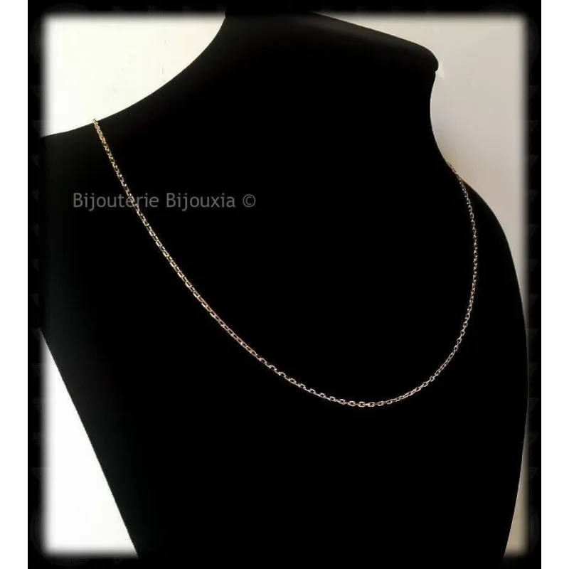 Chaîne Maille Forçat 55cm Plaqué Or 18k - Largeur 2mm - Bijou Neuf Avec étiquettes